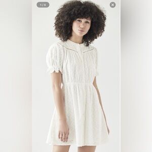 NEW NWT ba&sh Beky White Eyelet Embroidered Mini Dress Bohemian Chic Summer S
